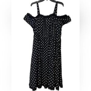 LANE BRYANT size 14/16 cold shoulder ruffle polka dot dress lined dress up new